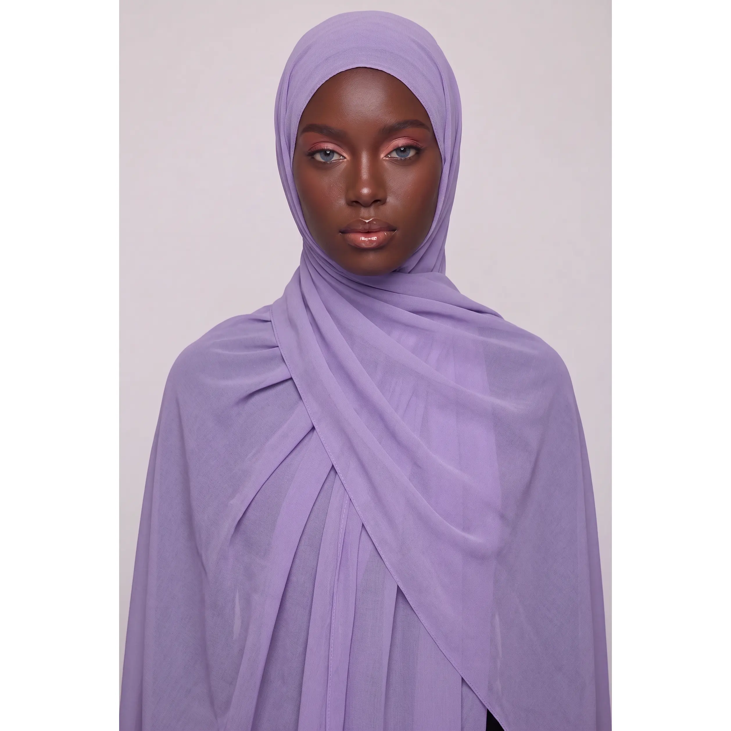 Women's Wisteria Luxe Chiffon Pashmina Scarf, 70x180cm Modest Fashion Hijab, Lightweight Pashmina Scarves for Daily Wear, Chiffon Pashmina Scarves