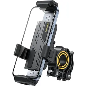 Motorcycle Bike Phone Mount - [Full-Around Protection Clip] Bicycle Handlebar Phone Holder, Motorcycle Phone Clip, Scooter Clamp for iPhone 16 15 14 Pro Max/Plus, S24 Ultra and 4.7-7" Phones
