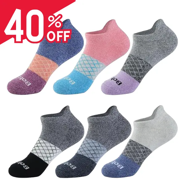 2/3/5 Pack BOMBA Honeycomb Ankle Socks – Unisex Running Socks for Women & Men | Compression Fit, No Blister Tab, Cotton Comfort | Sizes S–M–L