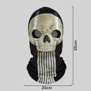 Dunayskiy Call of Duty Keegan Cosplay Mask A04 Cotton Blend Ghost Balaclava for Halloween Parties & Sports Adjustable Fit One Size Fits All
