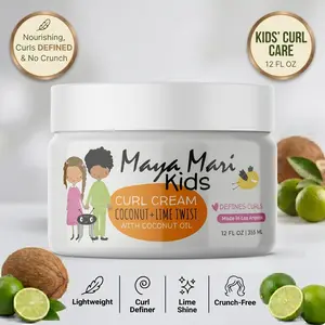Maya Mari Kids Curl Cream With Coconut Oil, Curly Hair Cream, Coconut and Lime Twist, 12 oz