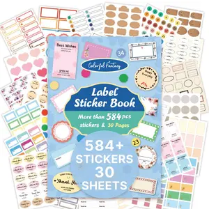 Label Sticker Book, Diy Sticker Paper, 30 Sheets Lovely Paper Label Sticker Book, Daily Marking & Classification Stickers for Aesthetic Planning, Scrapbooking