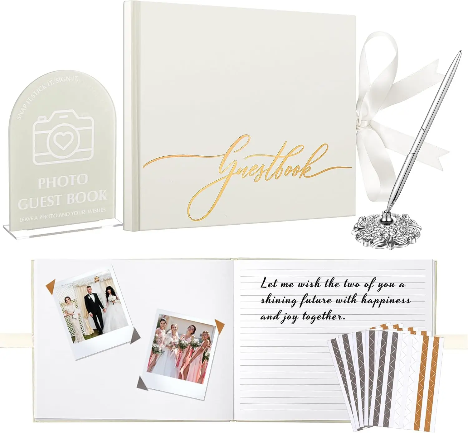 Letters to the Bride Book Wedding Gift - Heartfelt DIY Scrapbook Gift for Bride, Emotional Wedding Letters from Bridesmaids & Mom, Elegant Pearl Decor Keepsake for Bridal Shower & Wedding Morning