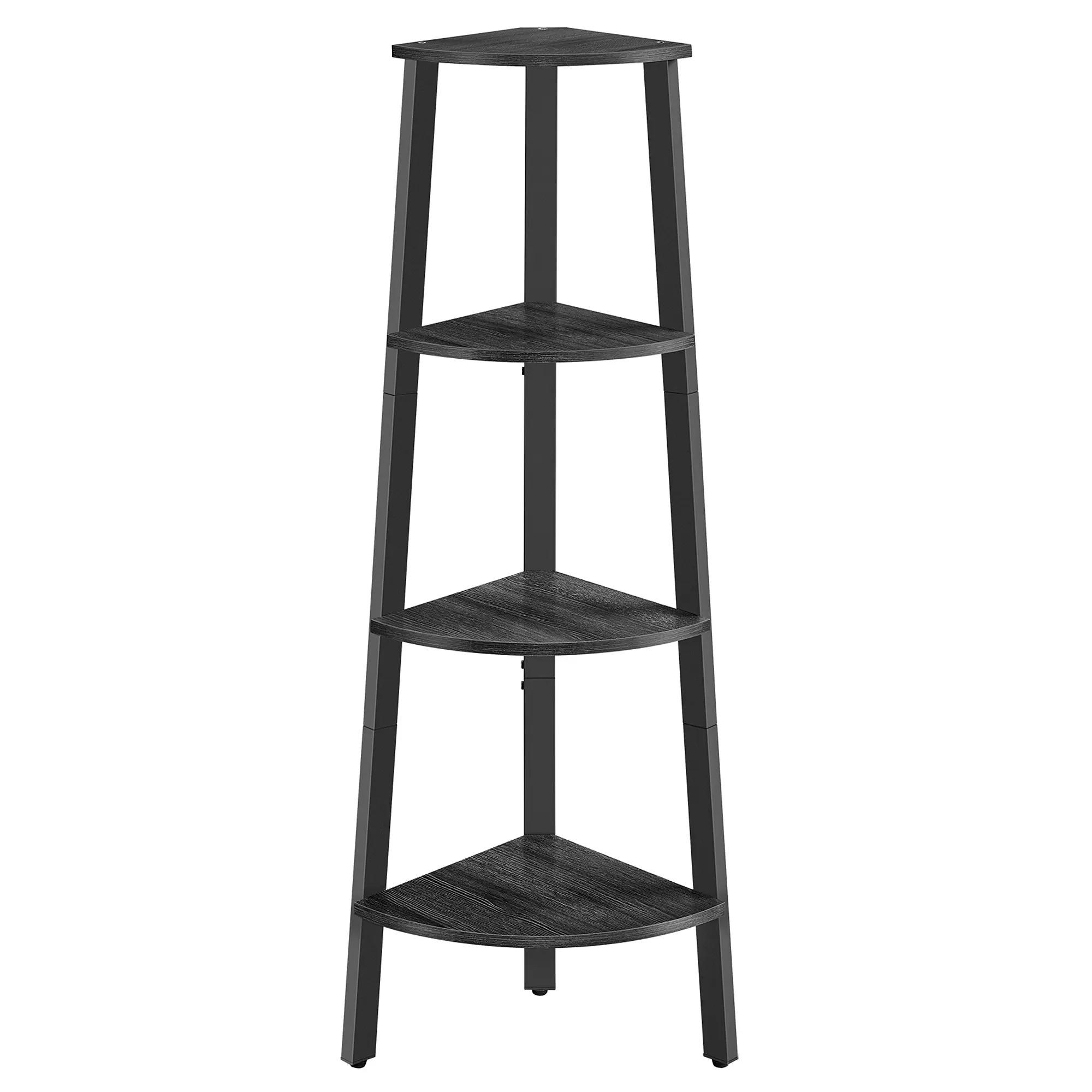 VASAGLE Corner Shelf Stand, 4-Tier Corner Bookshelf, Industrial Corner Ladder Shelf
