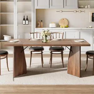 71 Inch Rectangular Kitchen Table Dining Room Furniture with Sturdy Frame (Retro)
