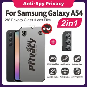 2-In-1 Samsung Galaxy A54 Privacy Screen Protector & Lens Film Set, Anti-Static, Anti-Fingerprint, Bubble-Free, Easy Installation