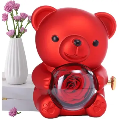 Valentines Rose Bear Gift Box Eternal Rose TikTok Shop