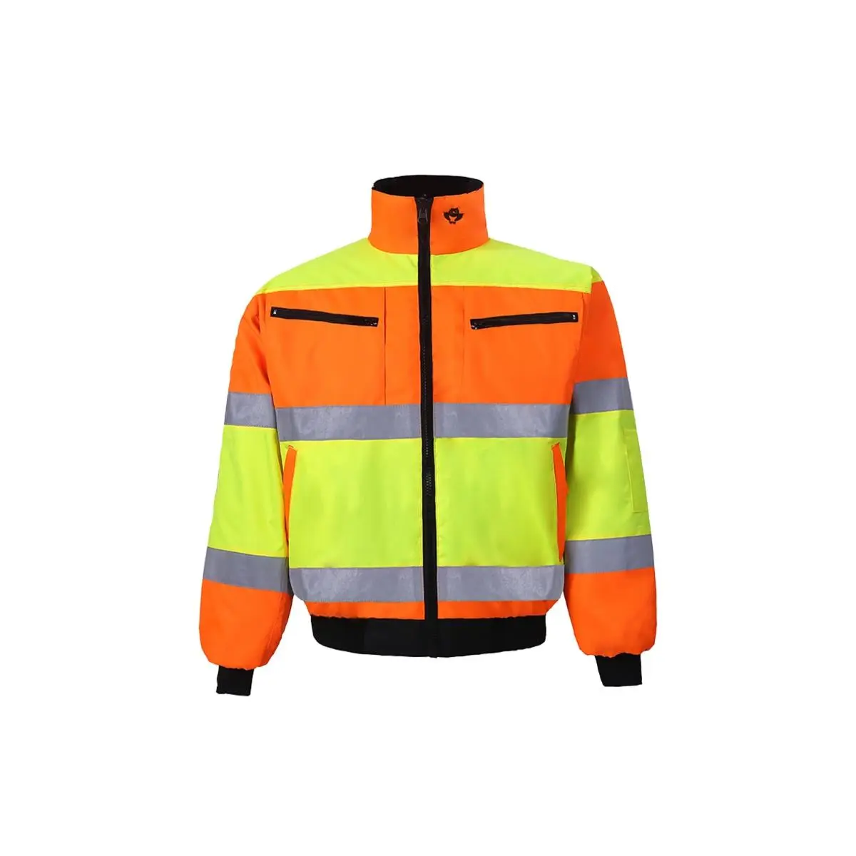 212 MAIN Class 3 High-Visibility Reversible Work Safety Jacket - 2W, Lime & Orange, 3XL, 65/35 Poly-Cotton-Polyester Blend, Diamond Quilted, 8 Total Pockets (2 Zipper Chest, Rib Slash Pockets), Reflective Safety Gear for Home Improvement