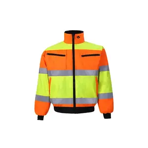 2W International  High-Viz Class 3 Reversible Jacket, Lime & Orange - 3XL