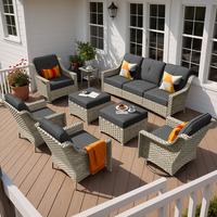 Black 8 PCS Outdoor Patio Sofa Set