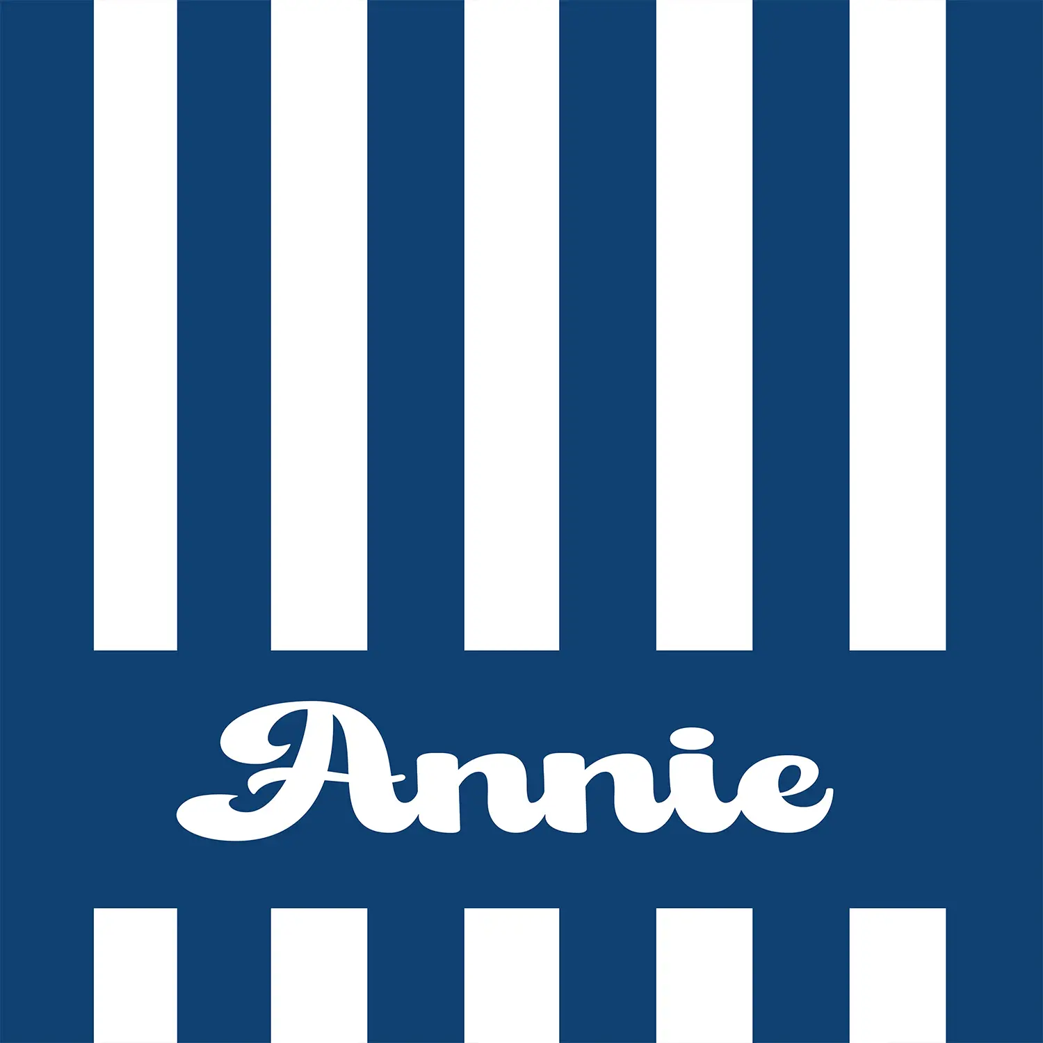 Stripes - Name - Navy Blue White