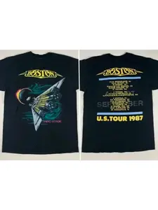 1987 Boston Rock Band Tour Men's and Women's T-shirts Heavyweight T-shirts for Men - Casual, Fashionable and Daily Wear