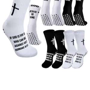 Cross Grip Soccer Socks- Anti-Slip Grips Sports Sock- With breathable and thickened sole- Available for US 6-13