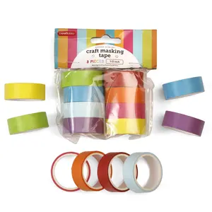Incraftables Colored Masking Tape (8 Colors). Assorted Colorful Craft Tape 10 Feet x ½ Inch Rolls. Rainbow Colored Painters Tape. Multi-Color Masking Tape for Arts & Crafts, Labeling, Kids & Teachers