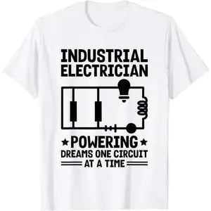 Menswear Casual Round Neck Short-Sleeve Streetwear T-Shirt for Electrical Engineers & Industrial Electricians