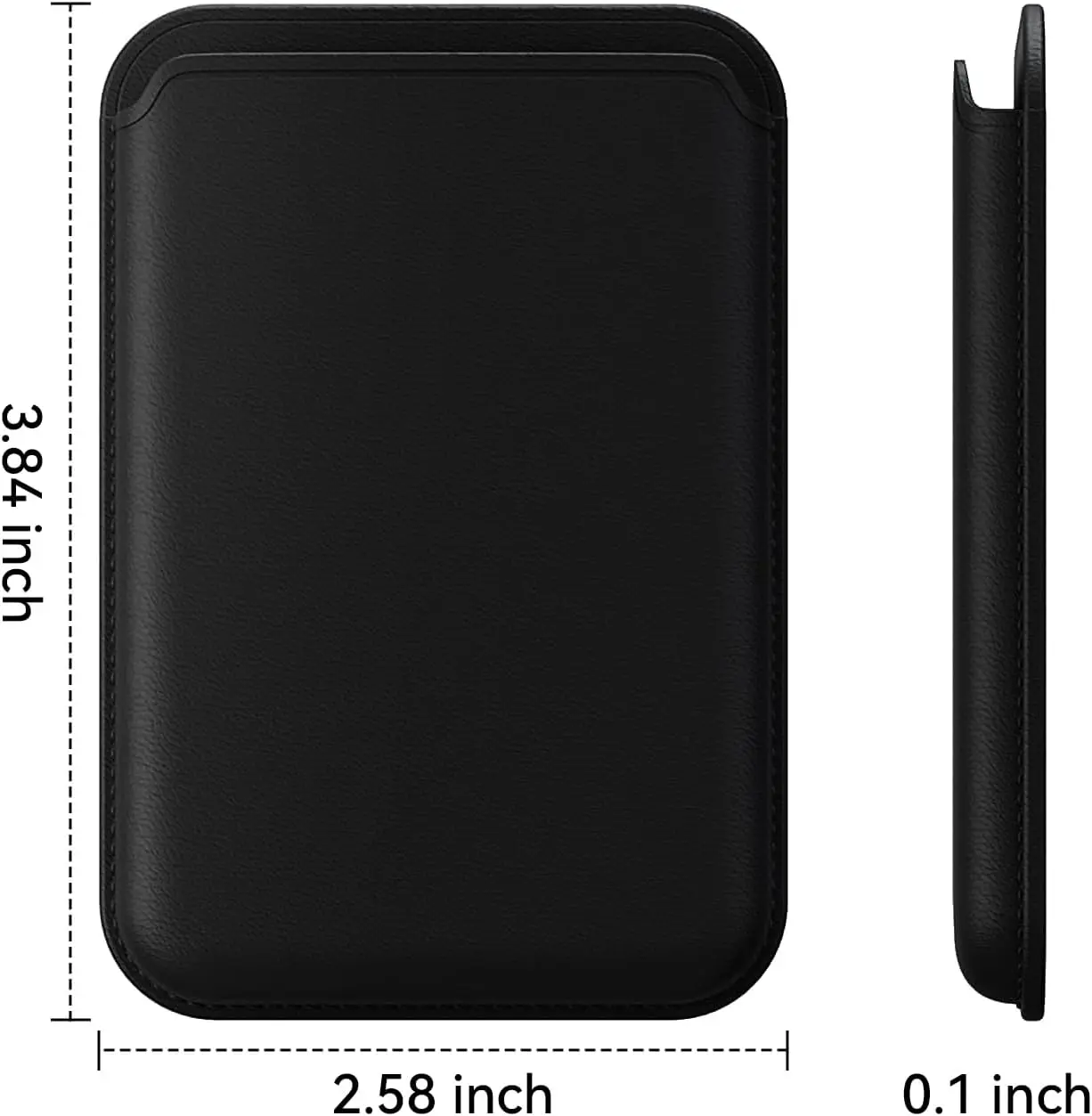 Stronger Magnetic RFID Leather Mag-Safe Card Holder for iPhone 16 Series, Mag-Safe Accessories Stick on Series of iPhone 17/16/15/14/13/12 and Pro/Promax, Black