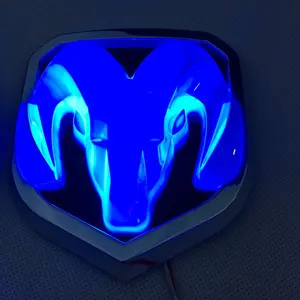 Applicable to Dodge Led Luminous with Light Modified Ram Head Standard Bumper Stickers Rear  Car Decor Car Badge Car Mark