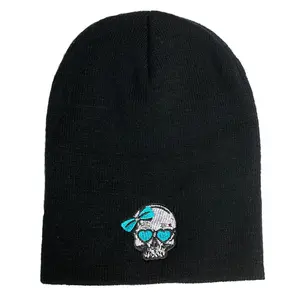 Teal Bow Skull Beanie