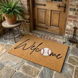 [Ship From US] Baseball Welcome Doormat – Sports Entryway Rug, Front Door Mat, Gift for Baseball Lovers, Housewarming Gift, Outdoor Decor