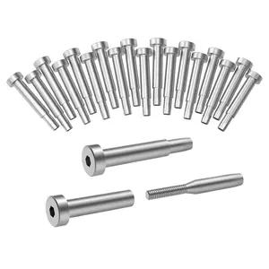 20 Pack Stainless Steel Invisible Receiver and Swage Stud End for 3/16 Inch  Railing, Deck Stair Threaded End Fitting for 2"x2", 4"x4" /Metal Posts, 3/16"  Railing Hardware