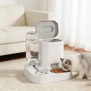 Automatic Cat Dog Feeder and Waterer, Automatic Gravity Feeder, Battery-Free, Modern Design, Easy Cleaning, Durable Pet Feeding Solution, Elegant Pet Accessory