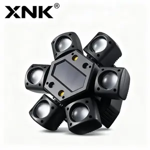 XNK 6-Arm Moving Head DJ Light, RGBW Bee Eye Party Light with Red & Green Laser Effects, Sound Activated Disco Lighting for Clubs, Bars, Weddings and Home Parties summergarden