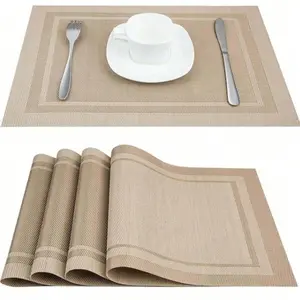 4pcs Set Heat Resistant PVC Table Mats, Washable Non-Slip Durable Stylish Kitchen Dining Mat, Easy Clean Stain-Resistant Pad, Waterproof Placemat
