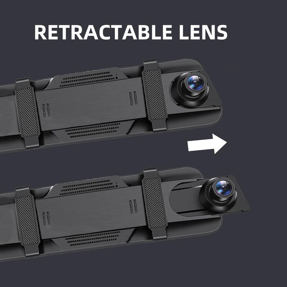 10'' Mirror Dash Cam Night Vision 1080P FHD Full Touch Screen Front and Rear View Backup Camera for Cars Loop Recording Streaming Media 170°Wide Angle Parking Assistance,for Valentine’s Day Gift