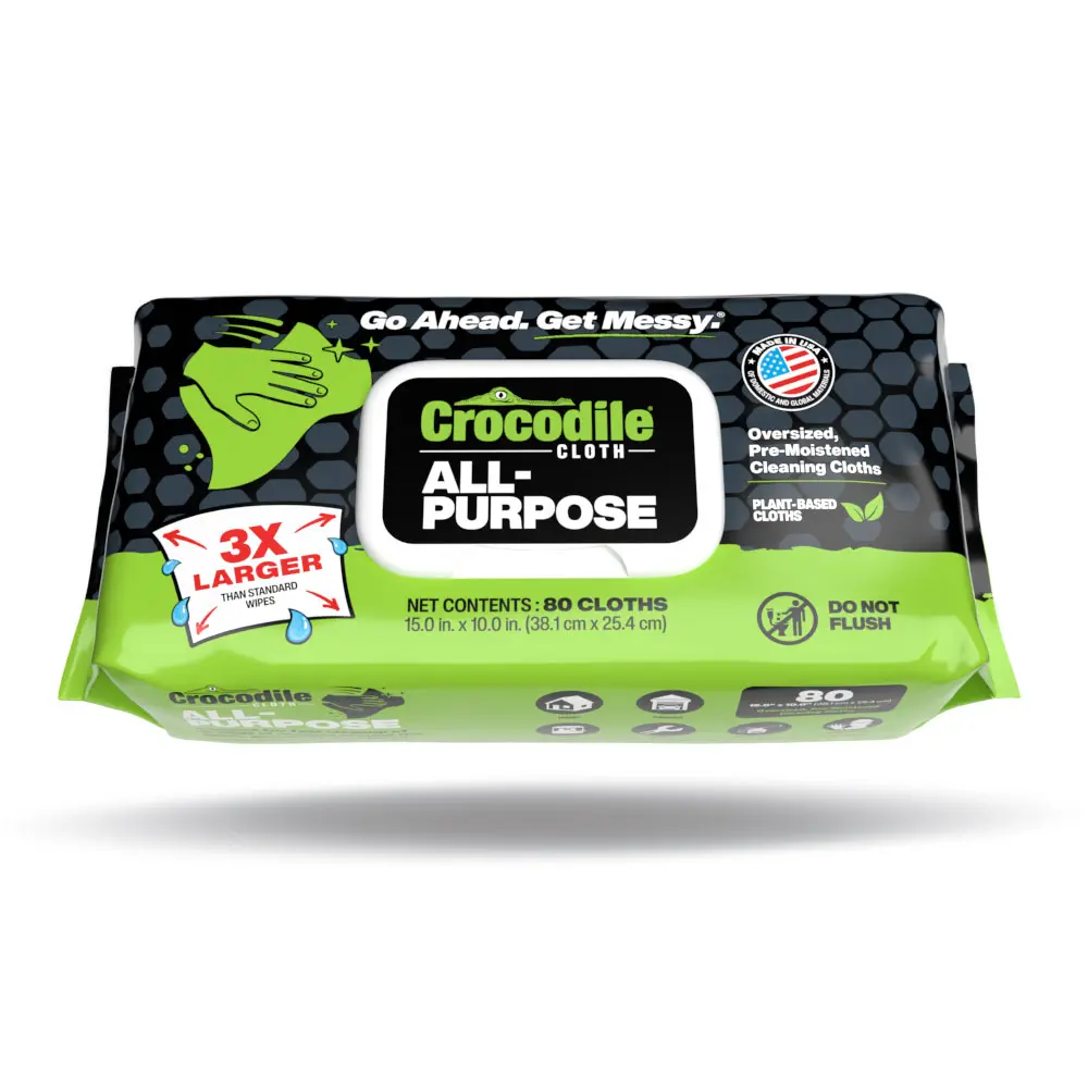 Crocodile Cloth All Purpose Cleaning Wipes (80 Count) For Kitchen, Bathroom, Carpets & Home. Crocodile Cloth All Purpose Cleaning Wipes (80 Count) For Kitchen, Bathroom, Carpets & Home.