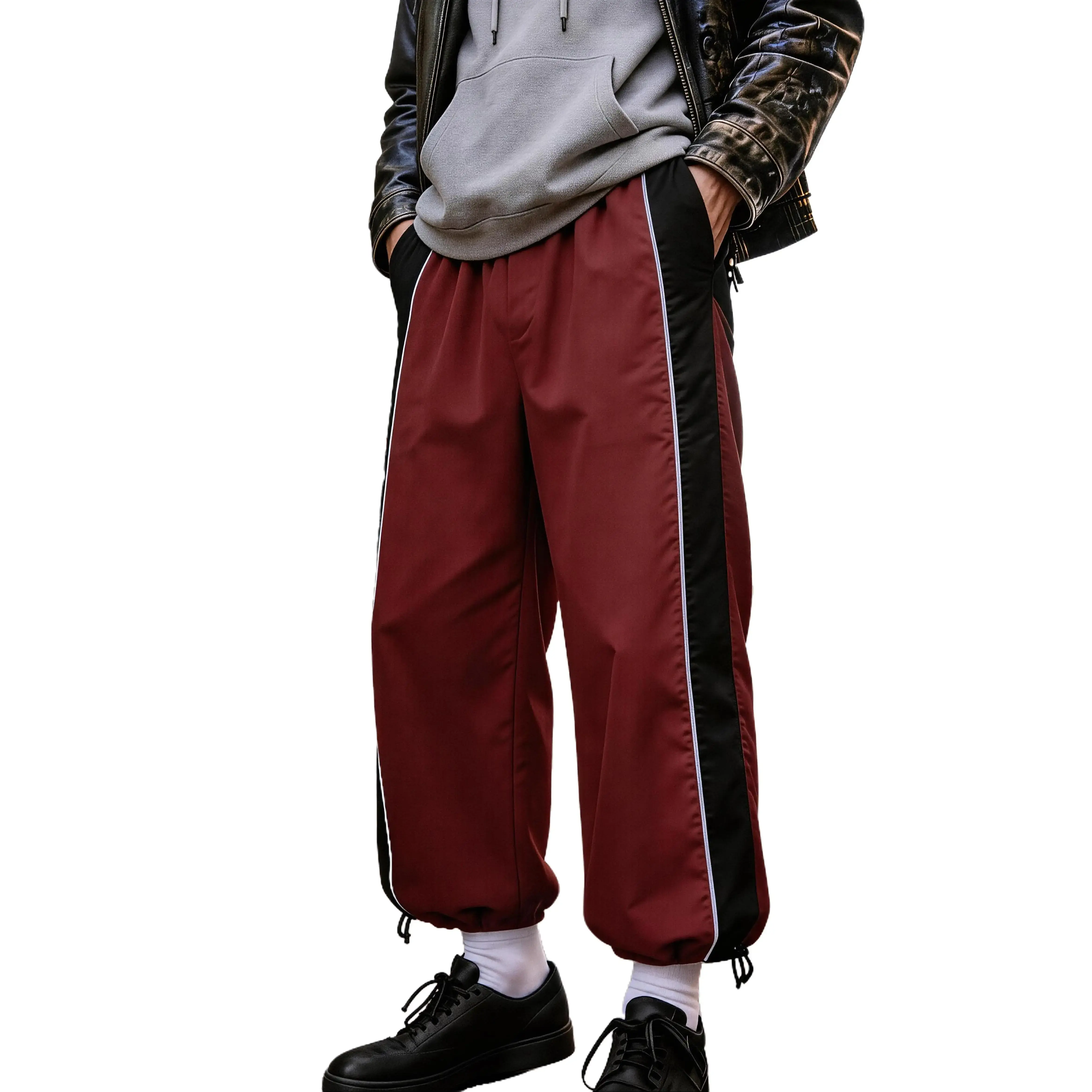 Men’s Retro Wide-Leg Jogger Pants - Aesthetic, Comfy, Side Stripes, High-Street Style, Quick-Dry Tech, Training Pants, Aesthetic Men's Pants, Comfy Men's Pants Loose Fit Sweatpants