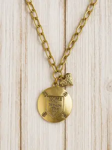 Home is Where the Heart is Baseball Fashion Trending Necklace for Sports Fans with Unique Charm & Metal Coating 18 Inches Trendy Design Comfortable Fit