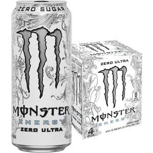 Monster Energy, Zero Ultra, Sugar Free Energy Drink, 4 Pack - 16 Fl Oz
