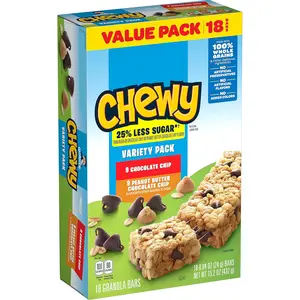 Chewy Granola Bars Variety Pack, Chocolate Chip and Peanut Butter Style Snack Bars
