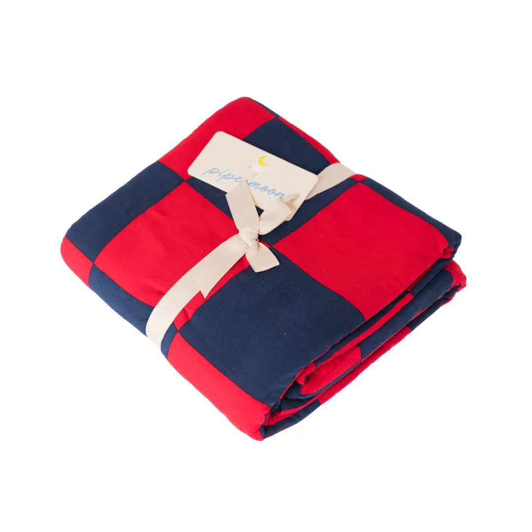 Pipermoon Gameday Adult Swaddle Blanket Red & Navy Blue
