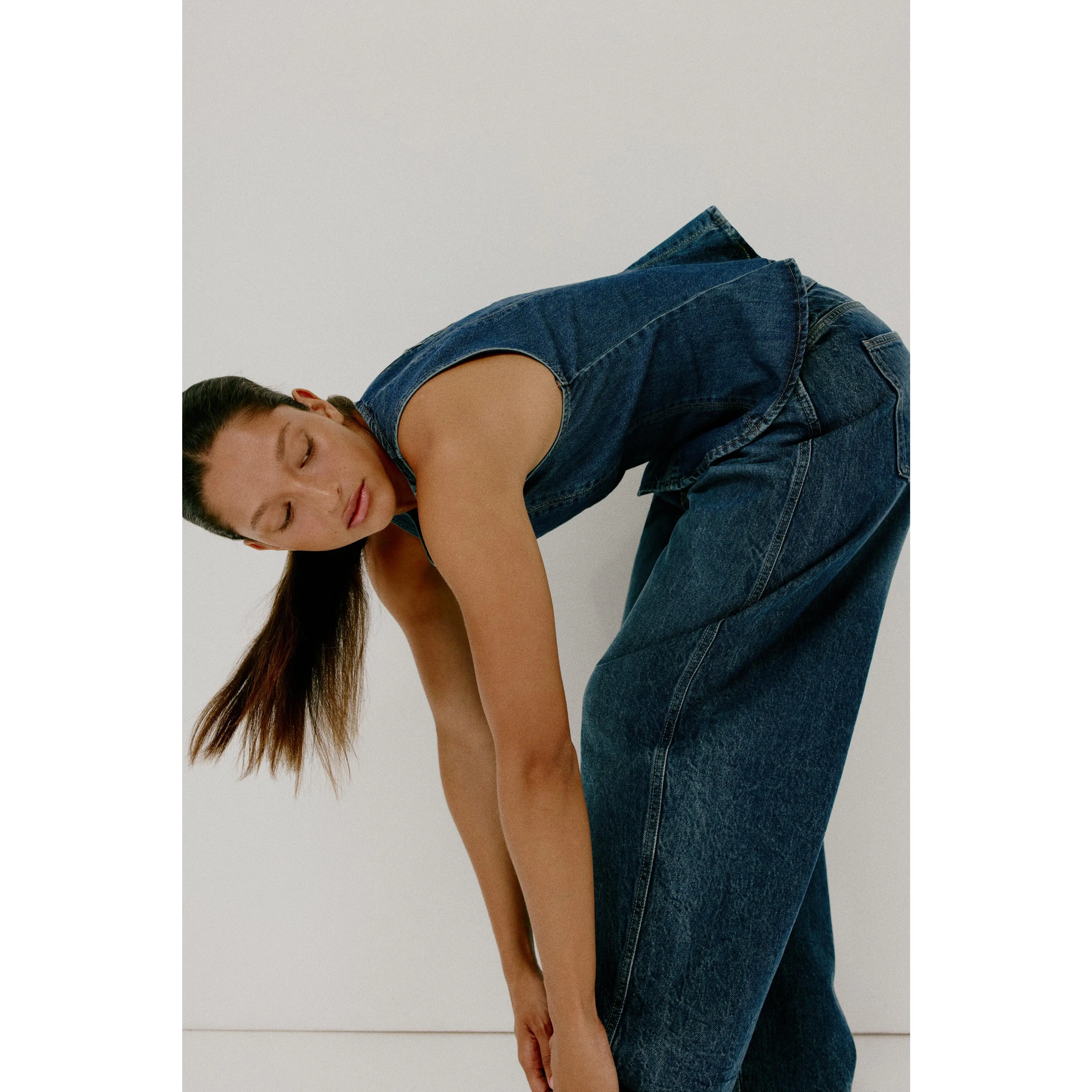 H&M Denim peplum top