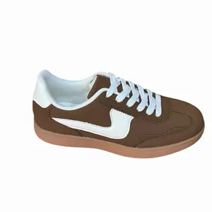 Women's Brown Sneakers Shoes with White Swoosh and Comfortable Sole