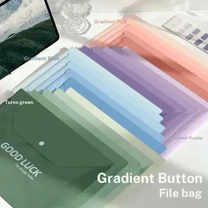 Morandi Gradient File Folders, 5-Pack/20-Pack A4 Document Bags, Office Supplies, Transparent Waterproof Dust-Proof, Durable Large Capacity, Easy Classification