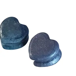 Gauged Ear Plugs - Heart-Shaped Design, Blue Color, Ideal for Jewelry Use
