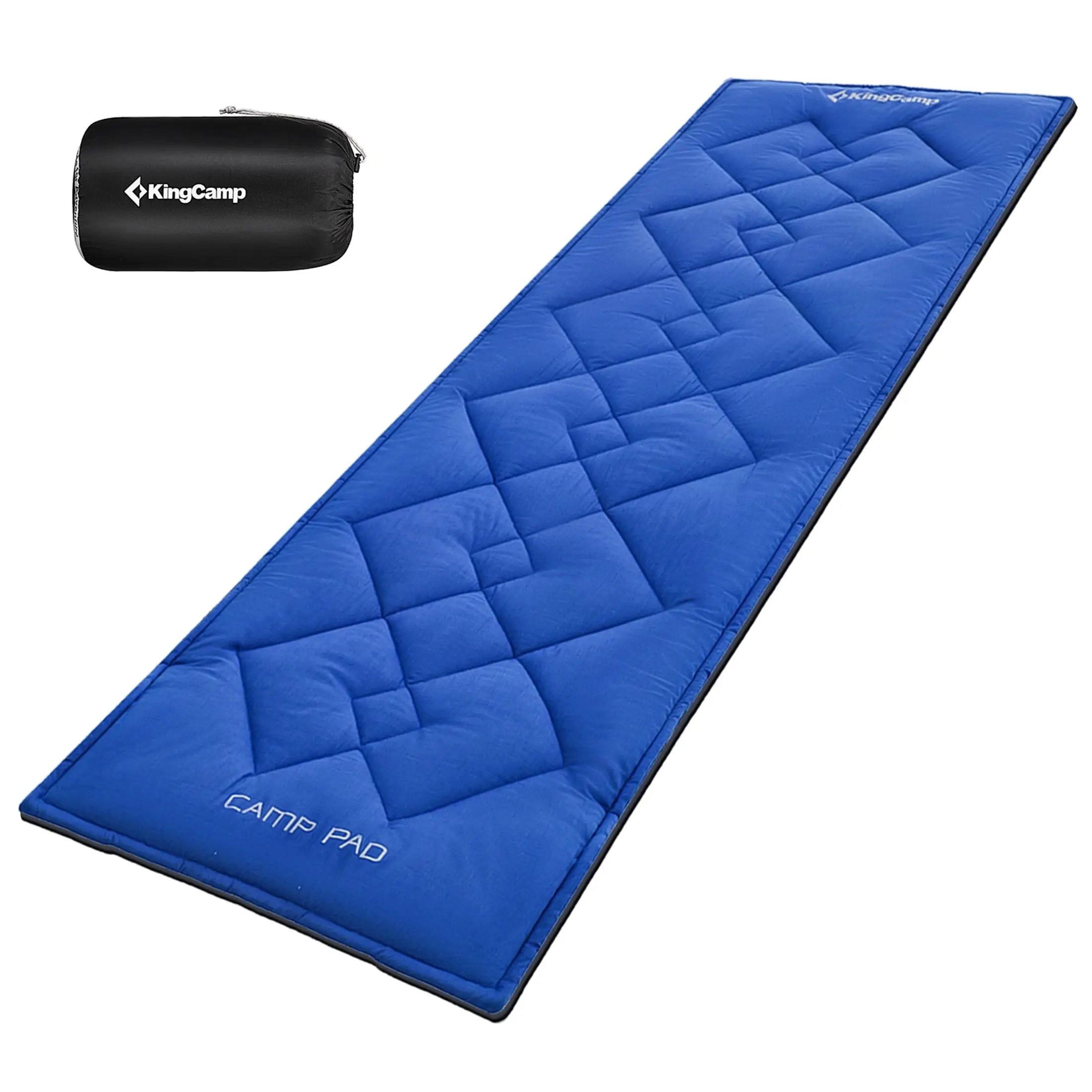 Portable Camping Sleeping Pad, Nonslip Cotton Cot Pad for Outdoor & Indoor, Lightweight Camp Mattress Pad with Waterproof Bottom, Navy