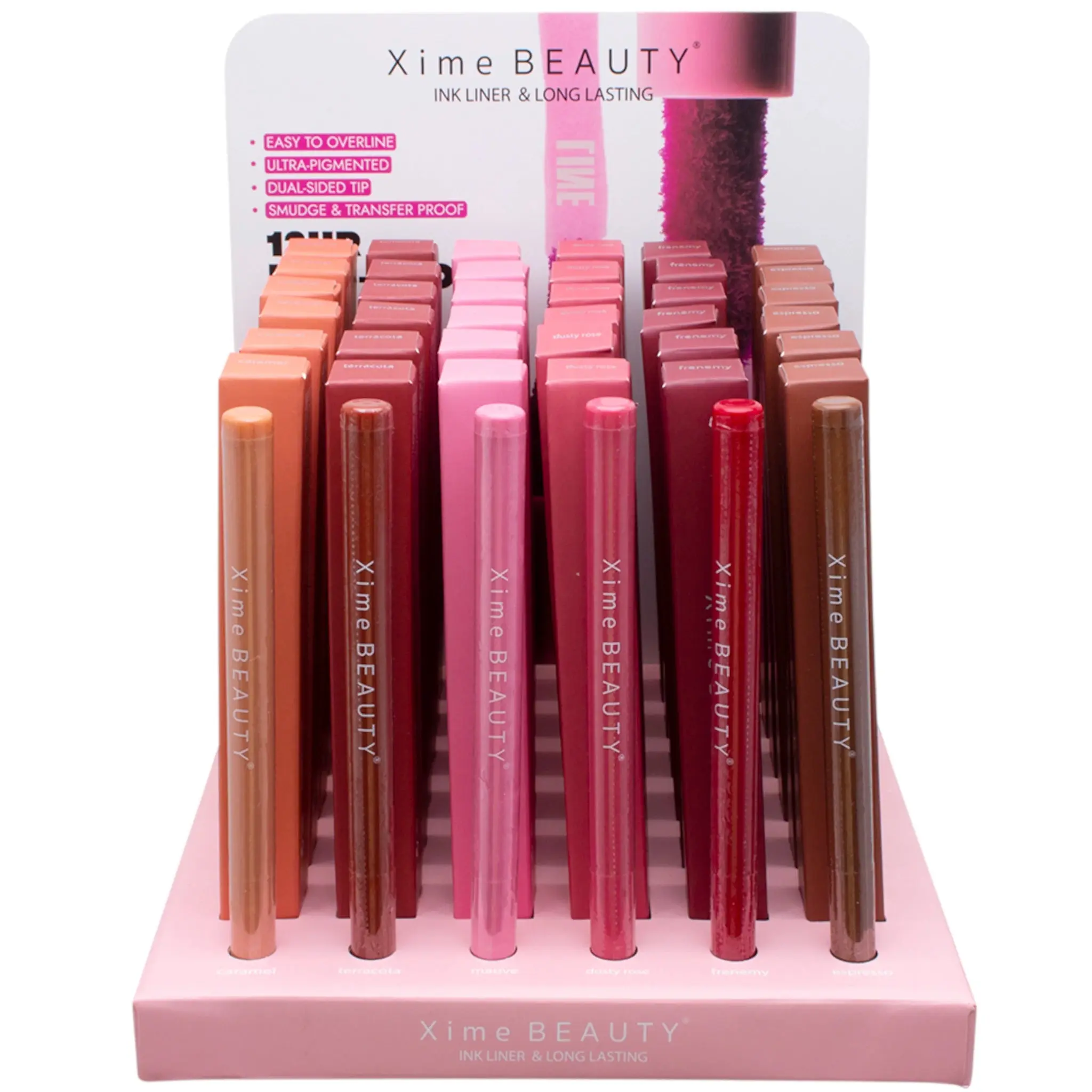 Perfilador y Delineador de Labios Ink Liner 12 horas Xime Beauty - Venta al por Mayor Display 36 Unidades (XB-817)