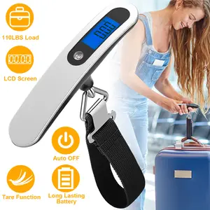 Portable Digital Luggage Scale 50kg 10g LCD Display Hanging Travel Weight Scale for Suitcase Luggage Weighing
