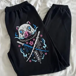Demon Slayer Inosuke Sweatpants Anime Graphic Heavy Blend Unisex Joggers Retro Cotton Pants Classic Soft Breathable Comfortable Everyday Wear 9D4PP