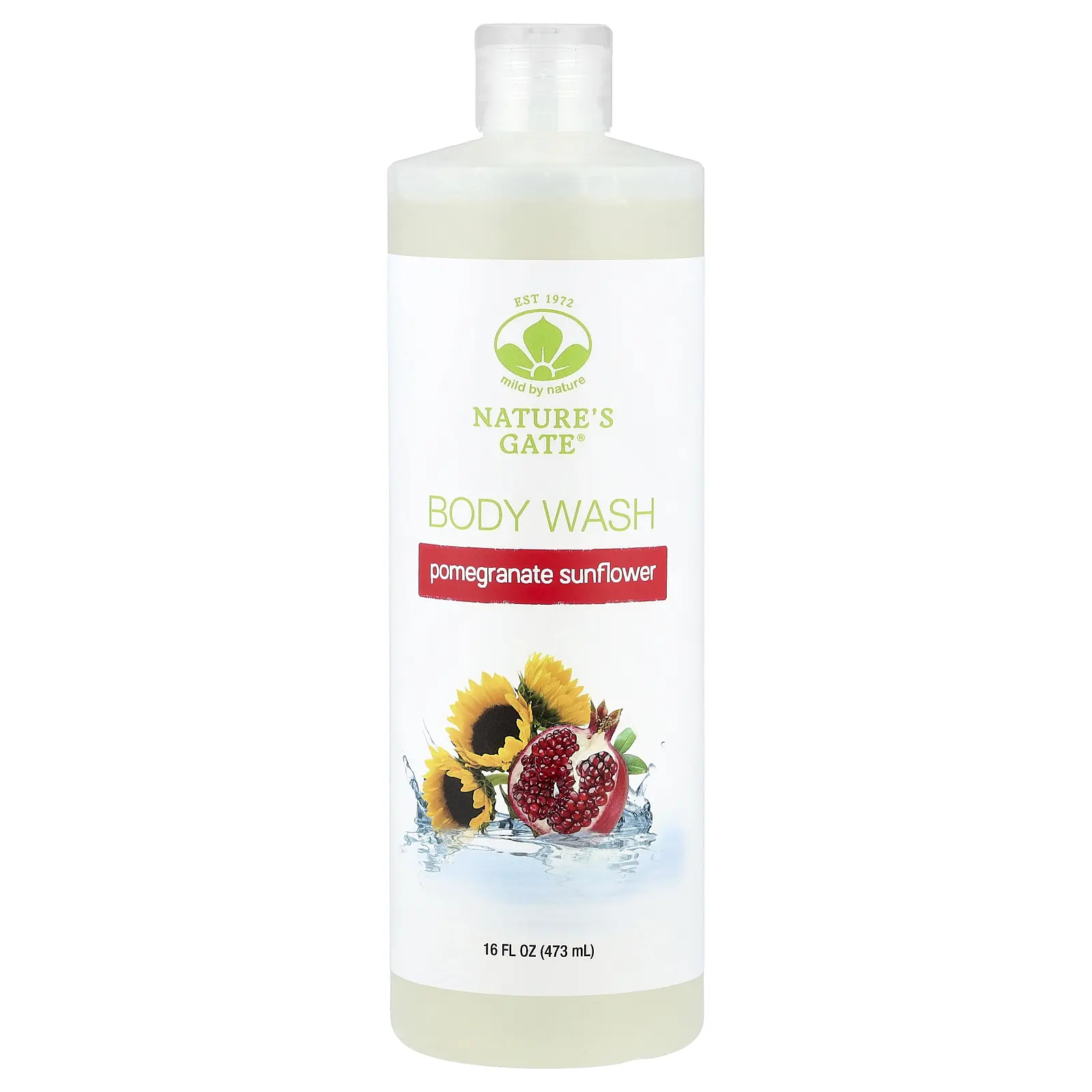 Mild By Nature (Nature's Gate), Pomegranate Sunflower Body Wash, 16 fl oz (473 ml)