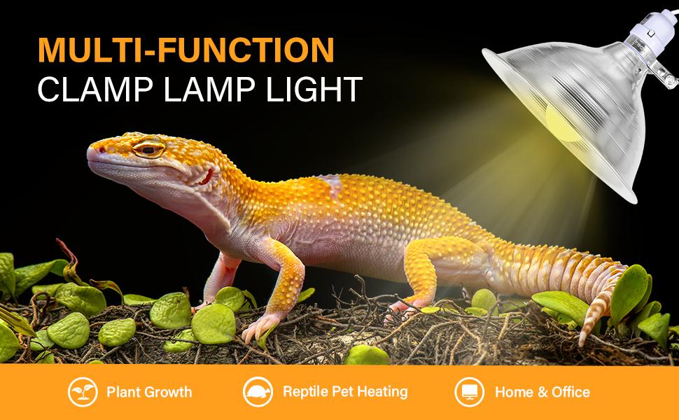 Simple Deluxe 150W Clamp Lamp Light with 8.5" Aluminum Reflector, 6ft Cord, No Bulb Included, Heavy Duty Clip Light for Workshop, Garage, Plant Grow Light, 2 Pack, White