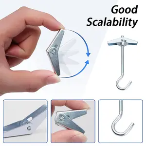 20Pcs Heavy Duty Toggle Bolts And Wing Nut Hollow Wall Anchors Assortment Kit With Screws Quick Installation For Drywall Ceiling Light Fixture Mirror And Shelf Hanging