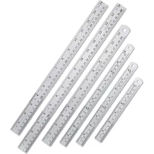 - Stainless Steel Ruler, 6 count, 6", 8", 10", 12", 14", 16", Metric Metal Ruler Set, mm Ruler, Metal Rulers, Steel Straight Edge