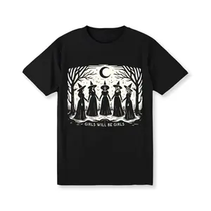 Vintage Girls Will Be Girls Witch TShirt, Funny WitchTShirt, Vintage Halloween Women T-Shirt, Witchy Vibes Tee Golf Gift T-Shirt For Men and Women