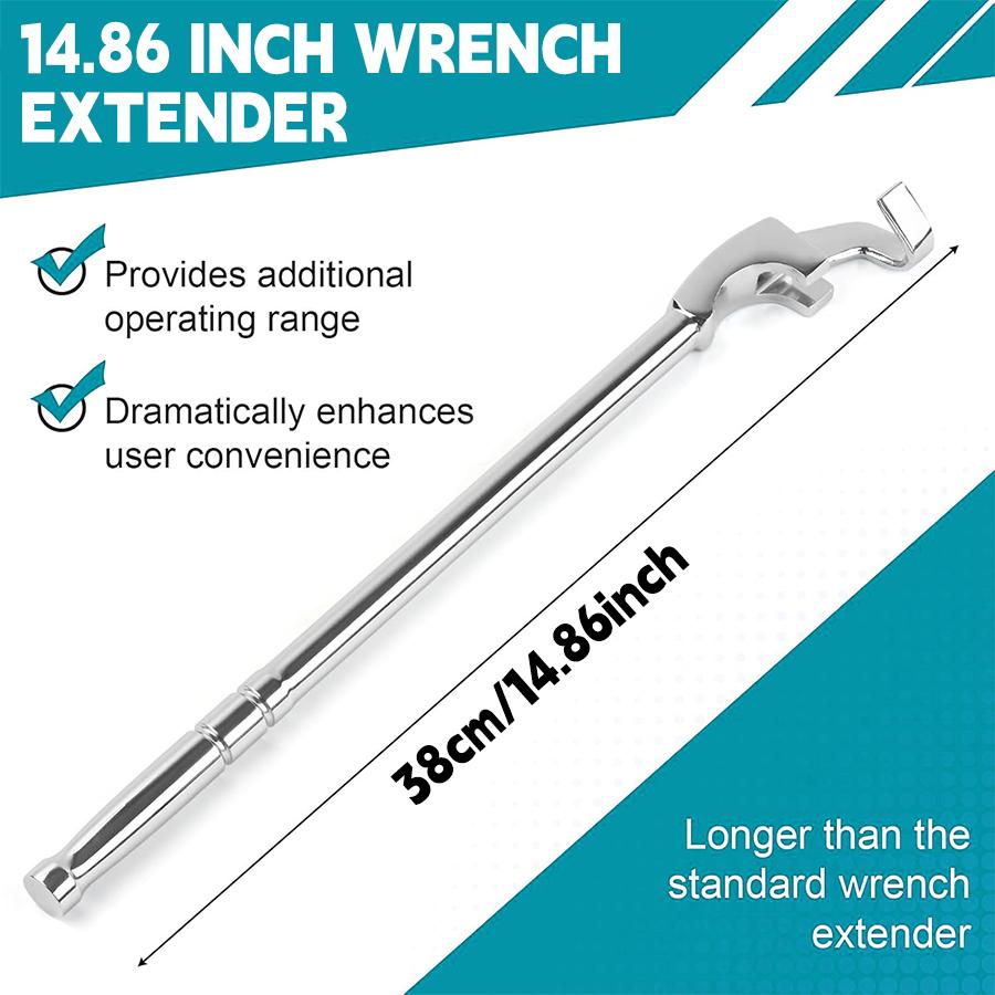 15 Inch Heavy Duty Cheater Bar, Chrome Vanadium Steel Wrench Extension Bar, Extra Long Leverage Tool with Ergonomic Handle for Maximum Torque, Versatile Wrench Extender Ideal for Automotive Repair & General Mechanical Maintenance Tasks