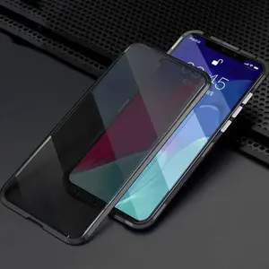 360 Full Protection Anti-peeping Magnetic Double Glass Phone Case For Samsung S25 S24 S23 S22 S26 Ultra Plus Privacy Screen Case Metal Tempered