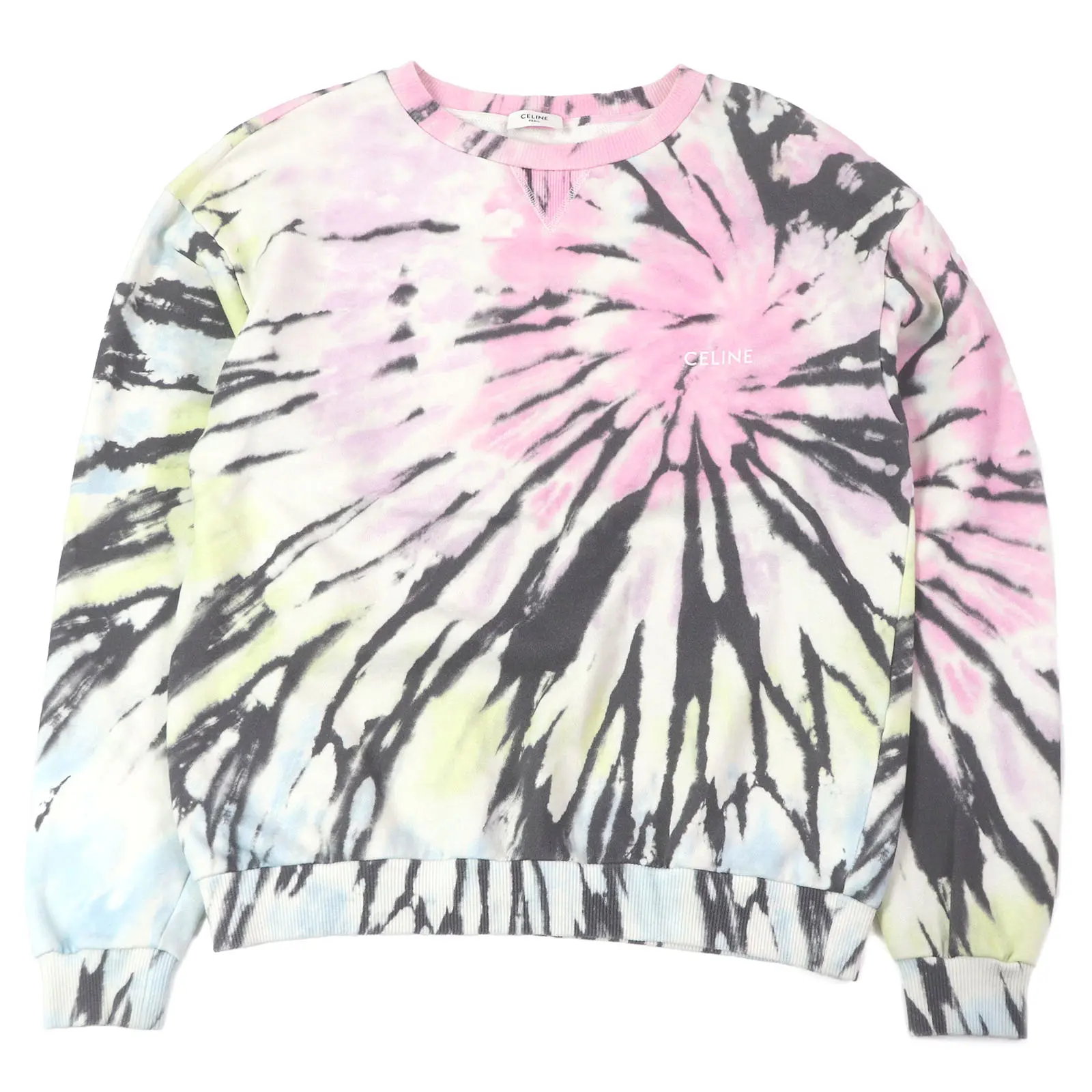 Pre-owned Celine Cotton Small Leather Goods LOOSE TIE DYE SWEAT SHIRT Sweatshirt
